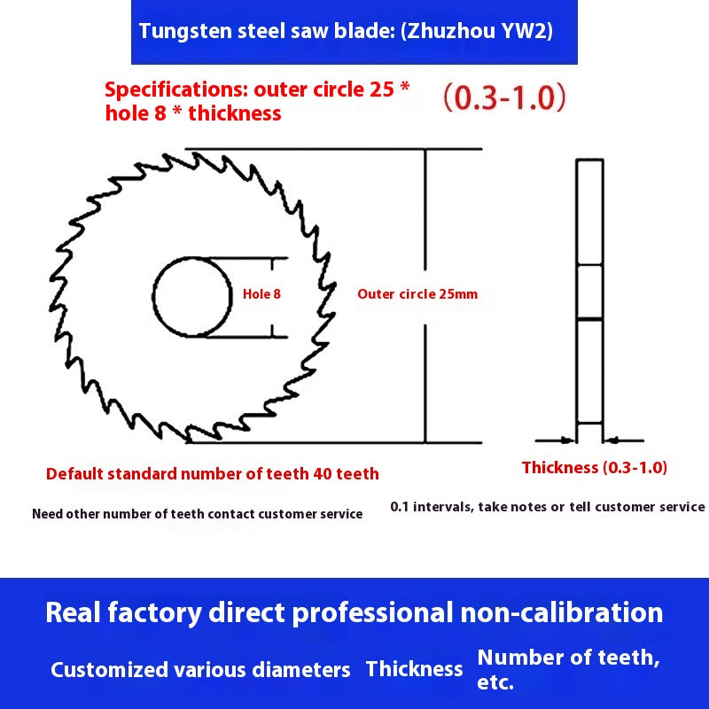 1142-Tungsten steel saw blade milling cutter ebony circular saw blade integral tungsten carbide saw blade outer diameter 20/30/40/60/80/100 Shandong Denso Pricision Tools Co.,Ltd.